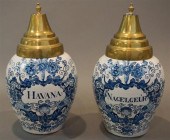 PAIR DUTCH DELFT BLUE AND WHIT