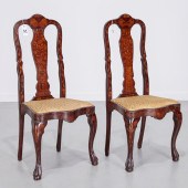 PAIR DUTCH ROCOCO MARQUETRY SI