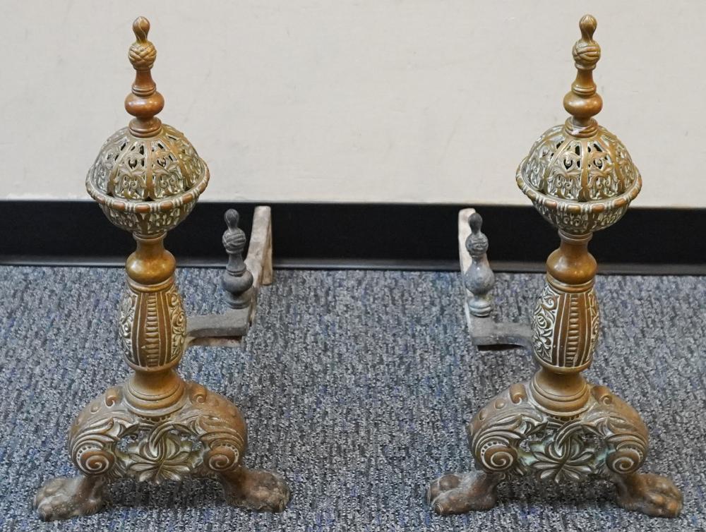 PAIR DUTCH ROCOCO STYLE BRASS