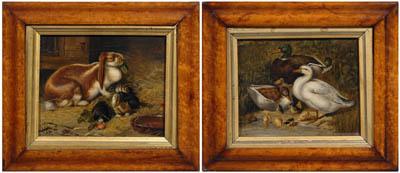 Pair Dutch School paintings: