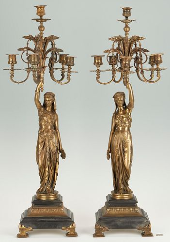 PAIR E. BOURET NEOCLASSICAL FIGURAL