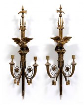 Pair eagle gilt wood sconc