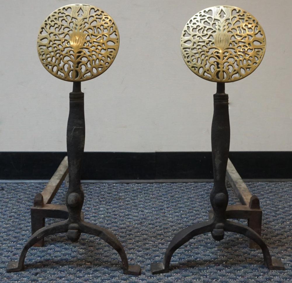 PAIR EARLY AMERICAN STYLE WROUGHT
