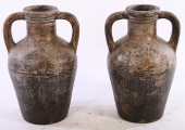 PAIR EARTHENWARE WINE VESSELS