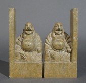 PAIR EAST ASIAN CARVED SOAPSTO