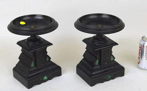 PAIR EASTLAKE TAZZA/MALACHITE