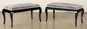 PAIR EBONIZED BENCHES MANNER O