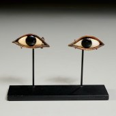 PAIR EGYPTIAN MUMMY CASE EYES