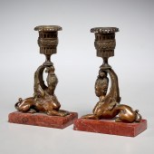 PAIR EGYPTIAN REVIVAL BRONZE S