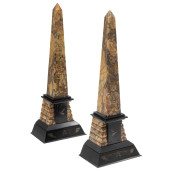 PAIR EGYPTIAN REVIVAL MARBLE O
