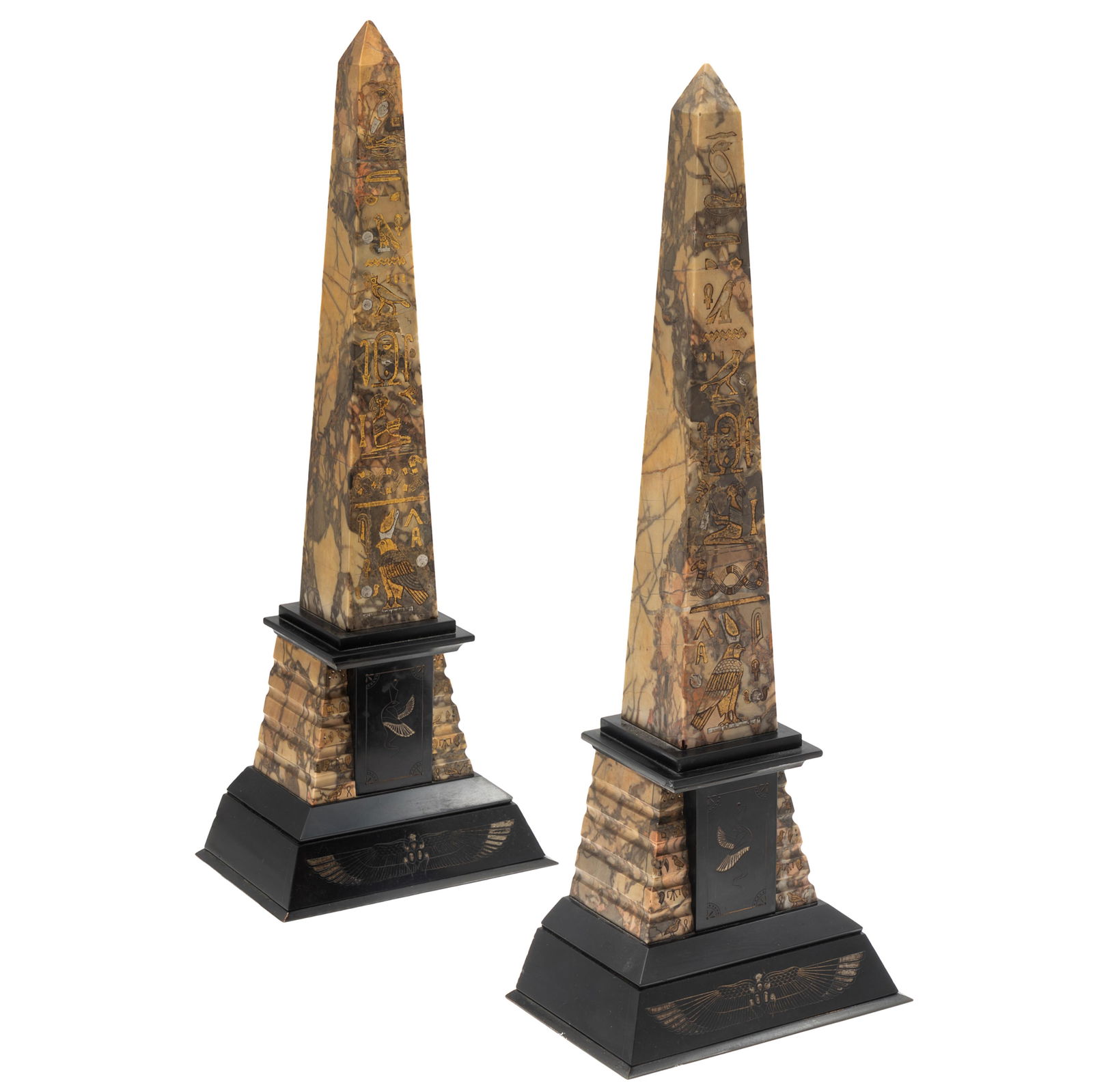 PAIR EGYPTIAN REVIVAL MARBLE