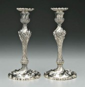 Pair elaborate English silver