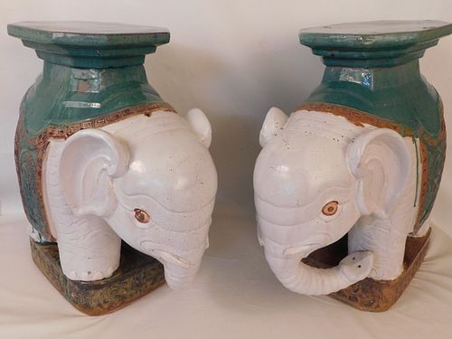 PAIR ELEPHANT GARDEN SEATSPair of