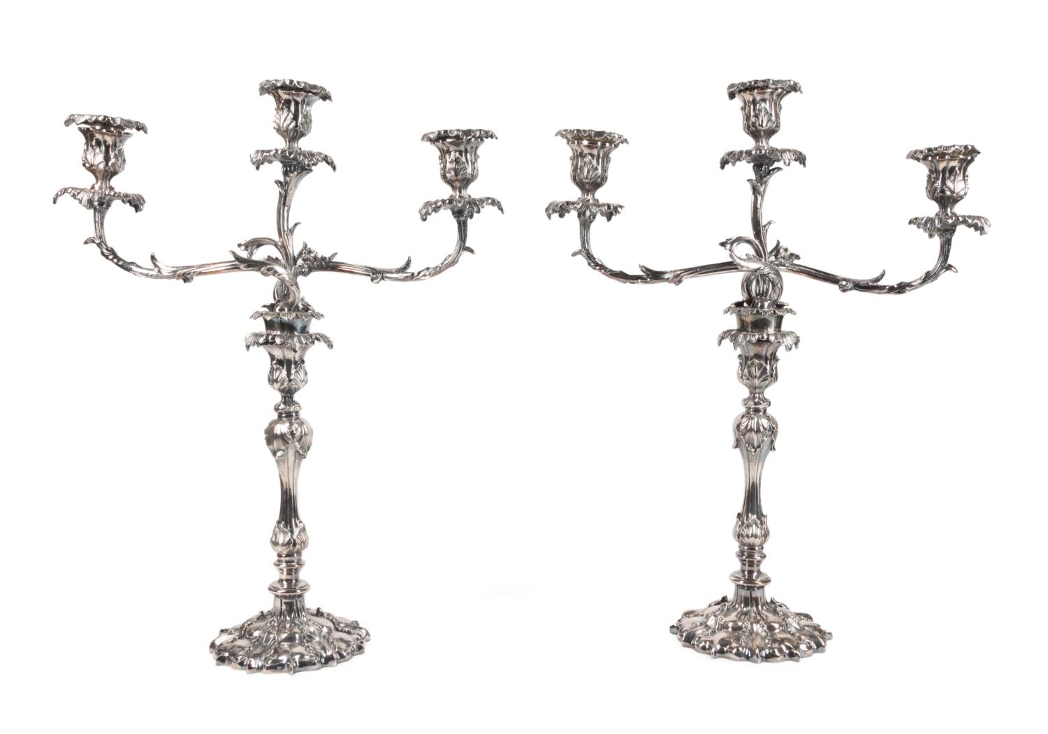 PAIR ELKINGTON & CO. THREE-LIGHT