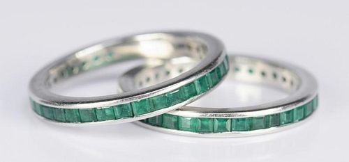 PAIR EMERALD AND PLATINUM