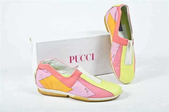 PAIR EMILIO PUCCI CANVAS SHOES.