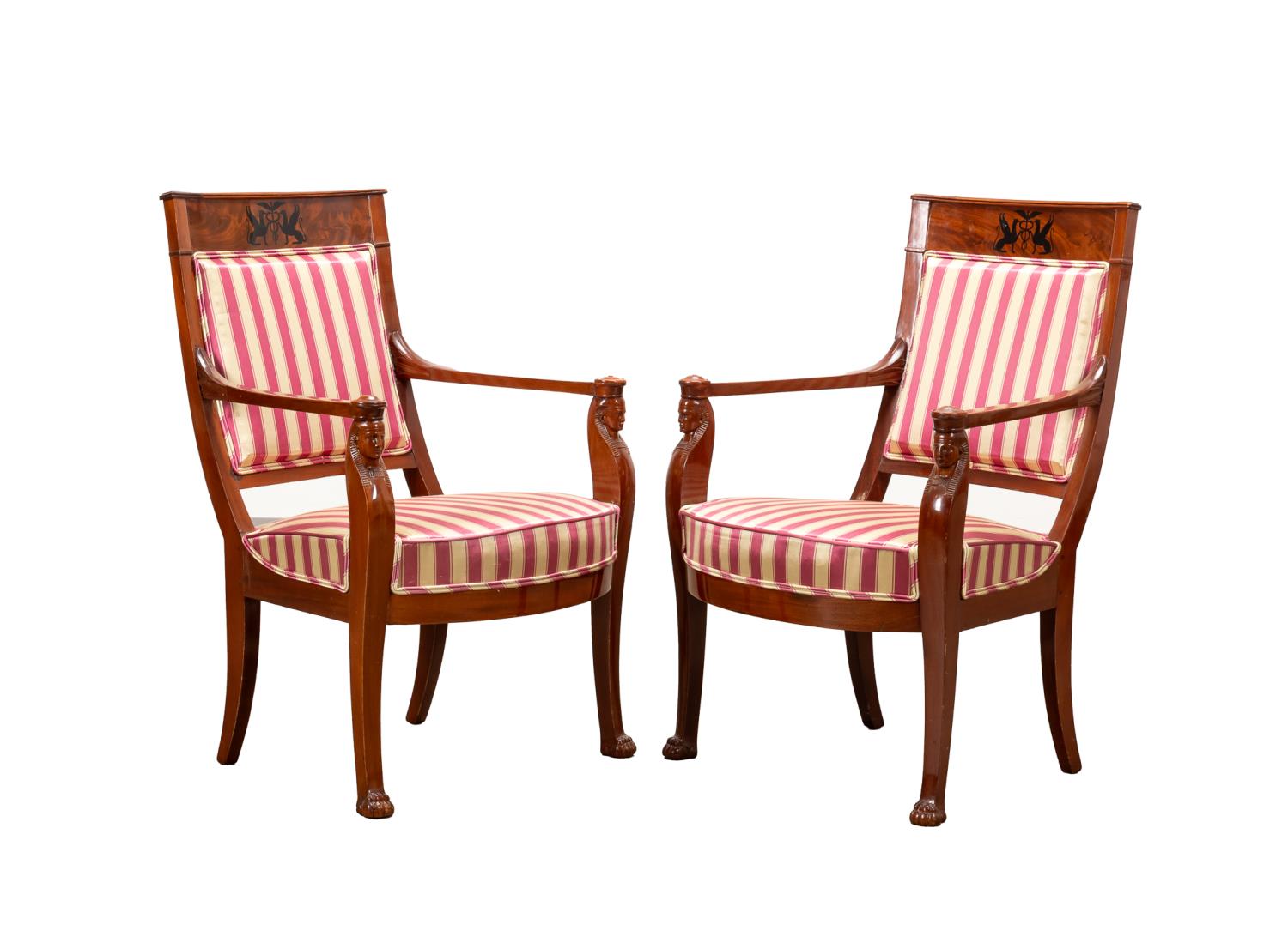 PAIR EMPIRE REVIVAL CARYATID