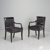 PAIR EMPIRE STYLE BLACK LACQUE