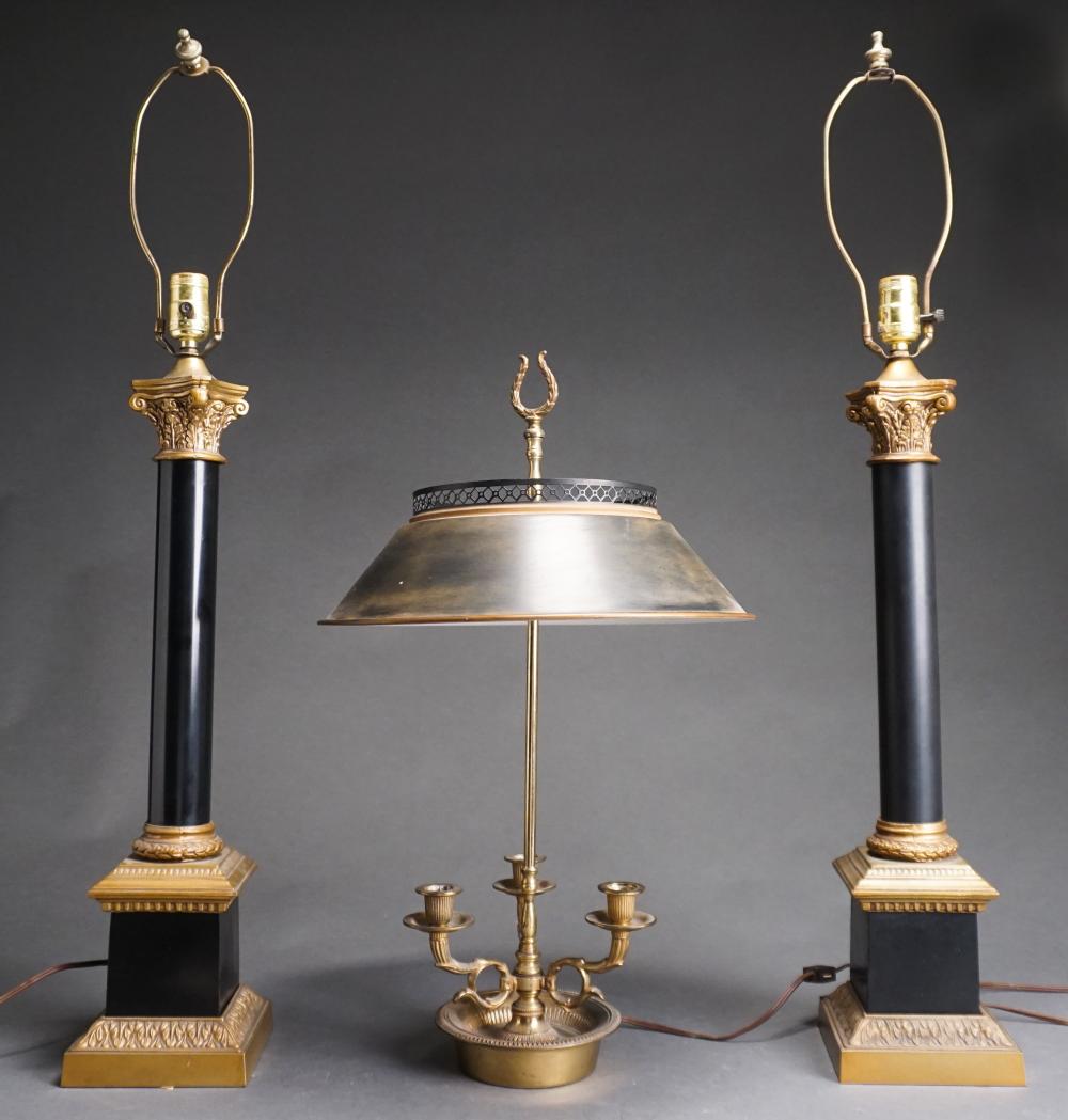 PAIR EMPIRE STYLE GILT BLACK