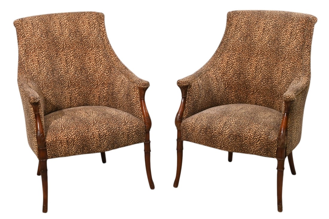 PAIR EMPIRE STYLE LEOPARD PRINT