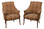 PAIR EMPIRE STYLE LEOPARD PRIN