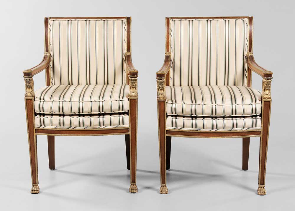 Pair Empire Style Parcel Gilt