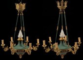 (PAIR) EMPIRE STYLE SIX-LIGHT