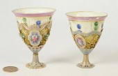 PAIR ENAMELED FILIGREE ZARF CU