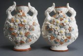PAIR ENGLISH BARBOTINE MAJOLIC