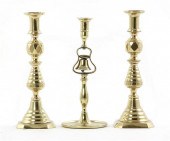 Pair English brass candlestick