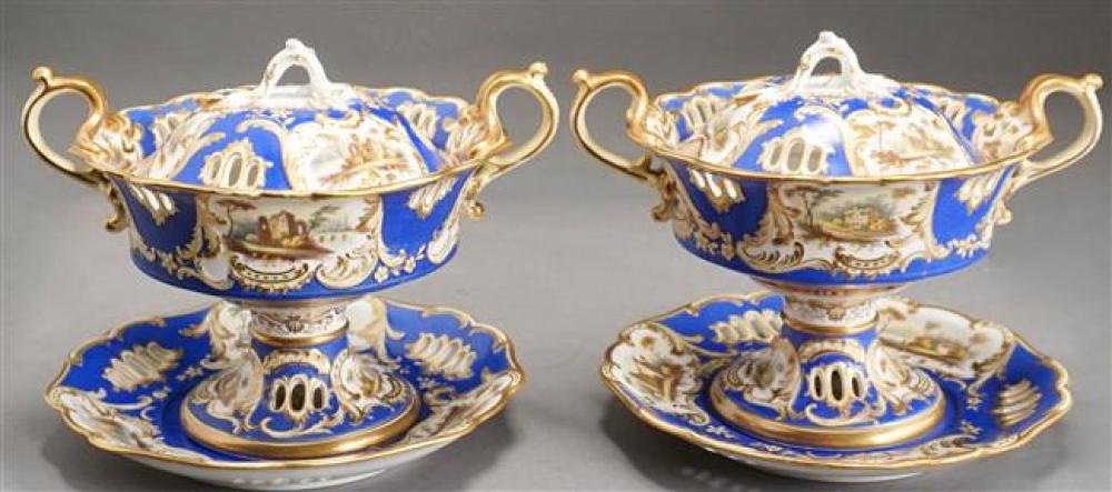 PAIR ENGLISH COBALT GILT