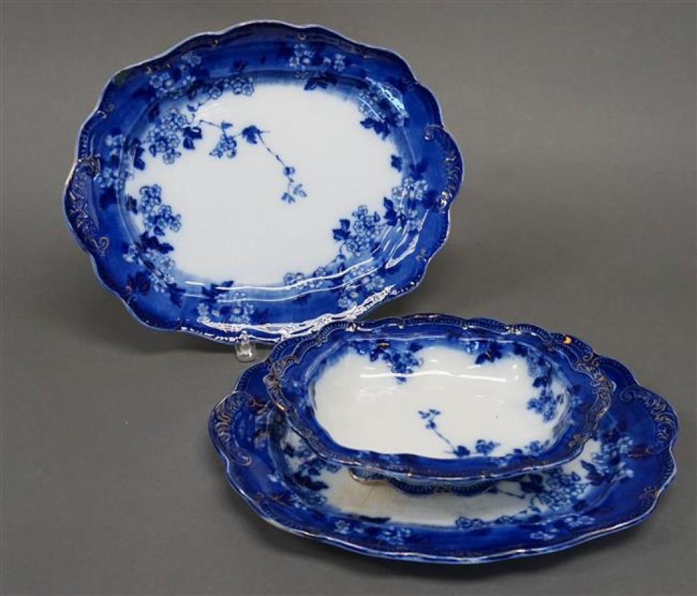 PAIR ENGLISH FLOW BLUE OVAL