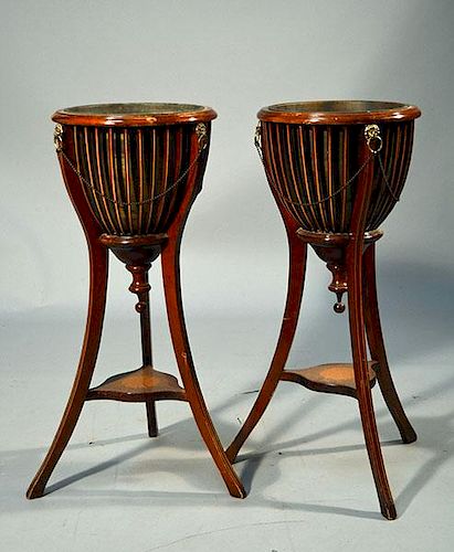 PAIR ENGLISH MAHOGANY FERN