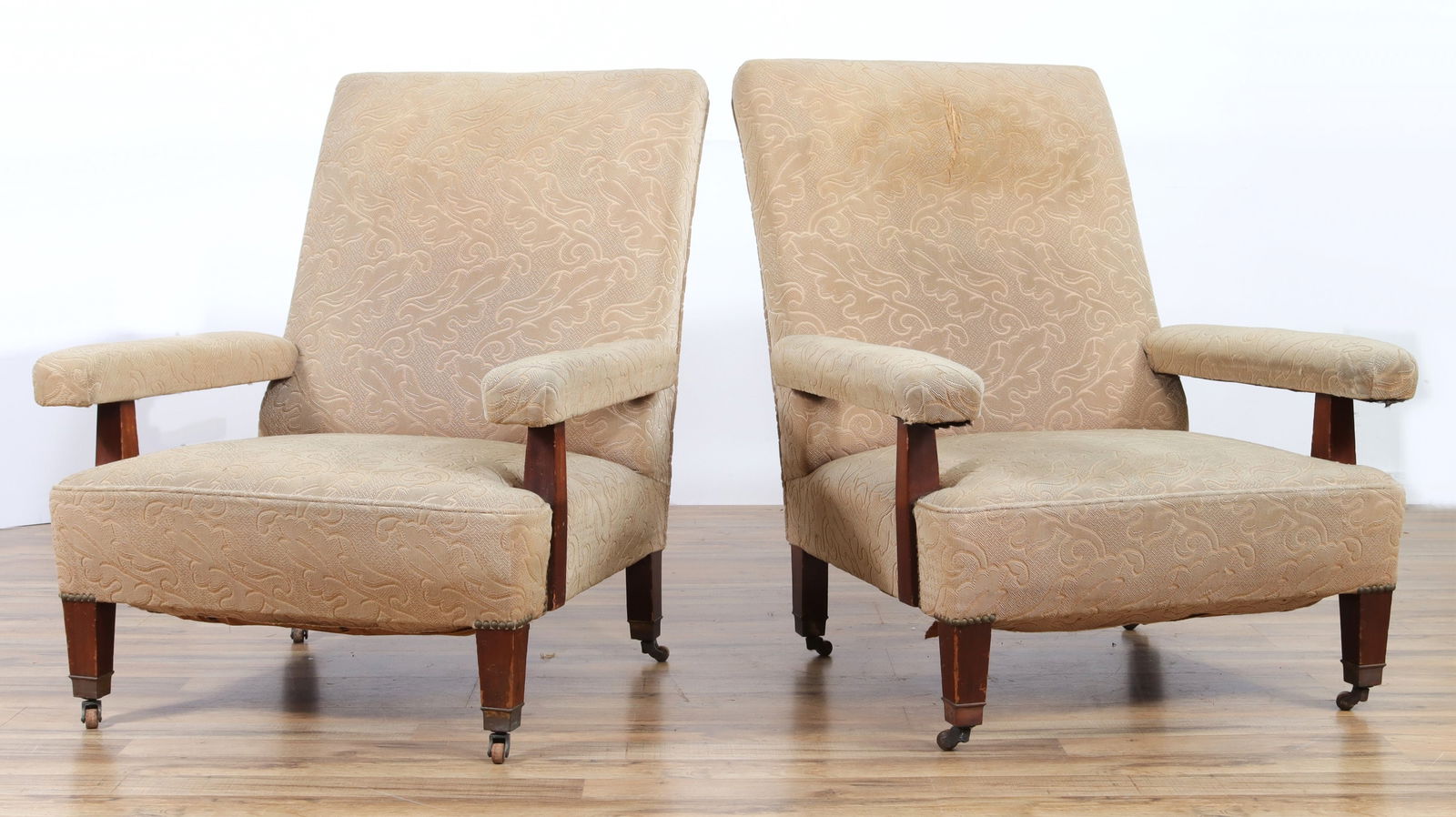PAIR ENGLISH MAHOGANY LIBRARY