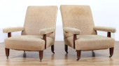 PAIR ENGLISH MAHOGANY LIBRARY