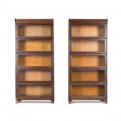 PAIR ENGLISH OAK BARRISTER BOO