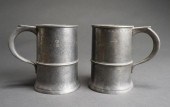 PAIR ENGLISH PEWTER QUART TANK