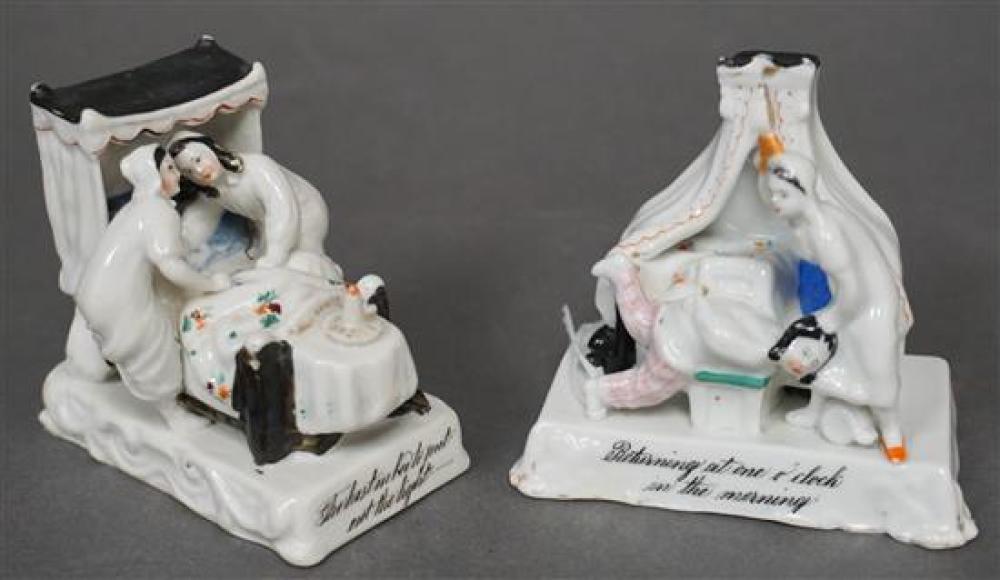 PAIR ENGLISH PORCELAIN FIGURAL