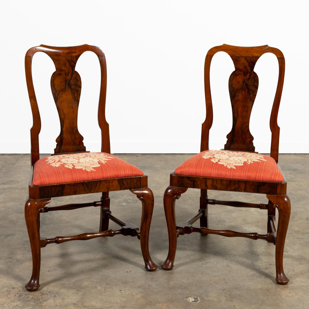 PAIR, ENGLISH QUEEN ANNE-STYLE BURL