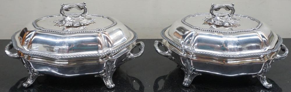 PAIR ENGLISH SILVER ON COPPER