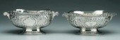 Pair English silver oval cente