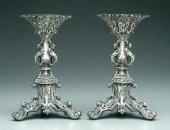Pair English silver plated sta