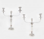 PAIR ENGLISH SILVERPLATE CONVE
