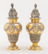 PAIR ENGLISH STERLING VERMEIL