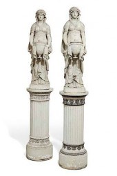 PAIR ENGLISH TERRACOTTA FIGURE