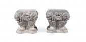 PAIR ENGLISH WINGED LION LEAD