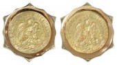 (PAIR) ESTATE 14KT & 5 PESO GO