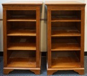 PAIR ETHAN ALLEN MAHOGANY OPEN