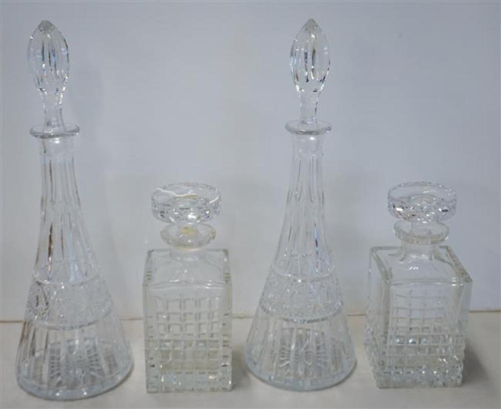PAIR EUROPEAN CUT CRYSTAL PYRAMID
