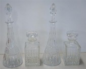 PAIR EUROPEAN CUT CRYSTAL PYRA